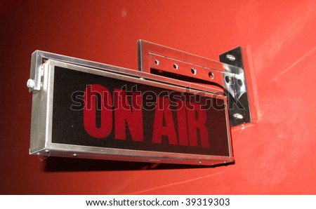 On air sign in tv studio Royalty-Free Stock Photo #39319303