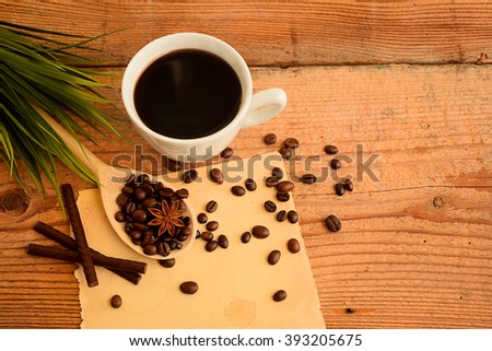 coffee setup on a wood table