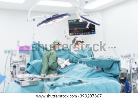 blurry image of operation room