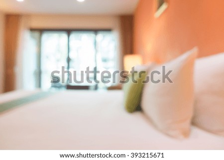 Abstract beautiful luxury blur bedroom interior for background