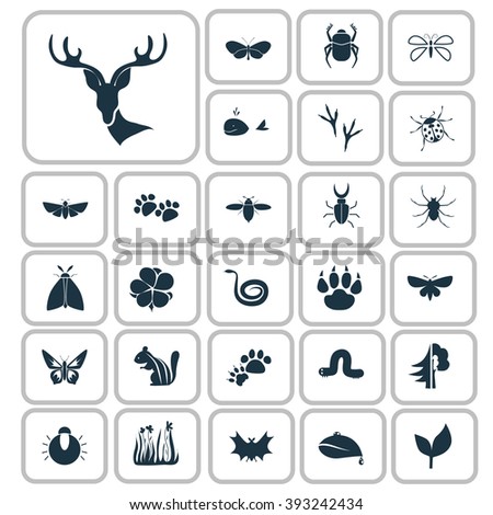 Set of twenty seven nature icons