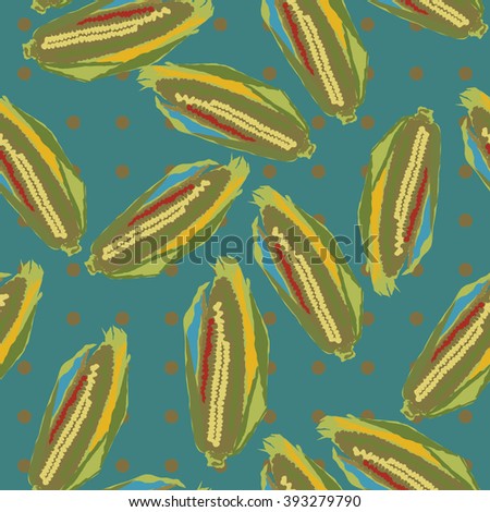 corn seamless pattern - vector illustration.