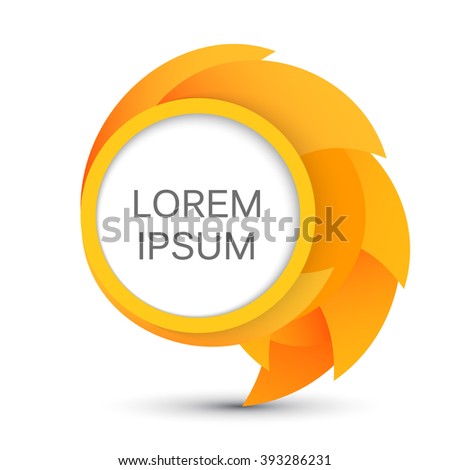 Abstract swirl shape. Circle logo template. Vector speech bubble isolated.