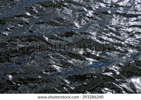 The surface of the water, river ripples, river waves, river water, river.