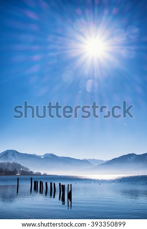 tegernsee lake in bavaria - winter