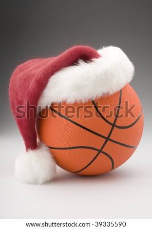 Basketball with Santa Hat