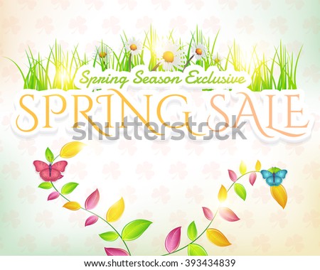Spring Theme. Spring Sale Blurred Background