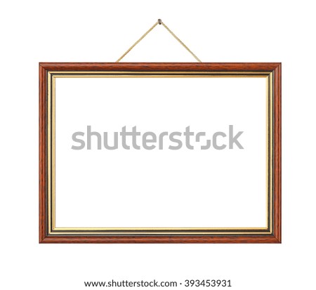 Retro frame on rope isolated on white background