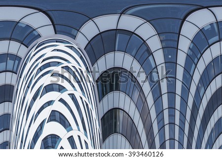 Abstract facade lines and glass reflection on modern building,abstract background