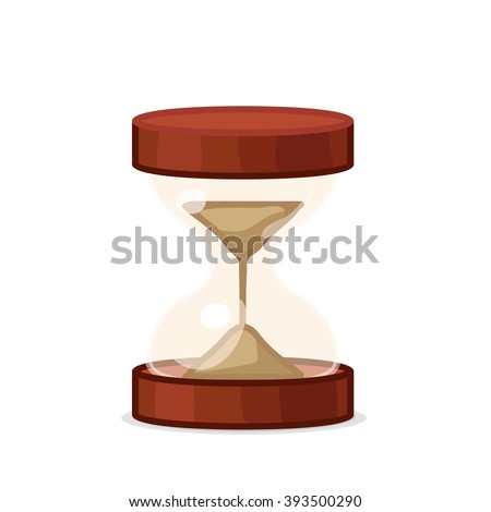 vector Cartoon illustration hourglass. Clip art isolated on white background. EPS 10 without mesh