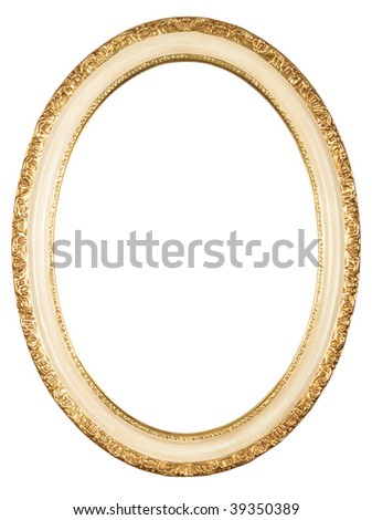 isolated oval frame with clipping path