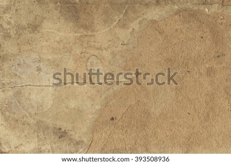 brown empty old a4 format vintage paper background. Horizontal grunge retro paper texture