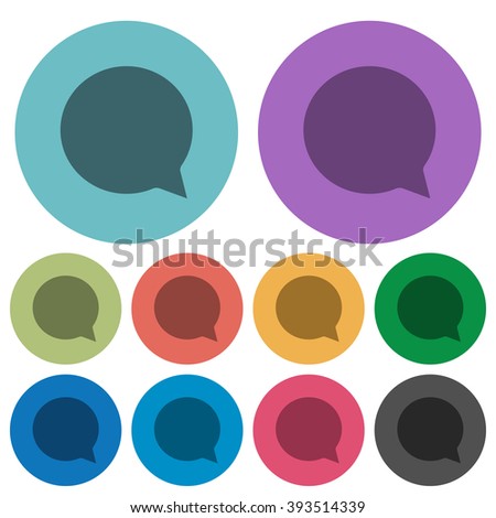 Color chat flat icon set on round background.
