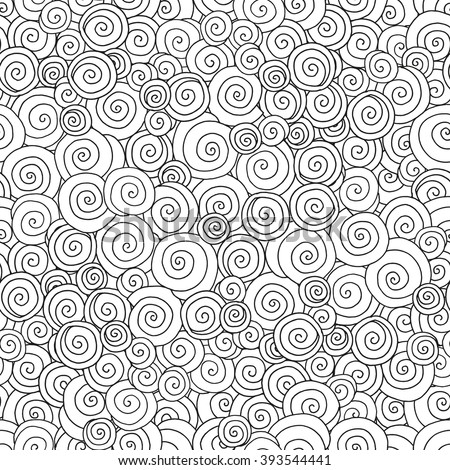 Seamless pattern for coloring book. Artistically ethnic pattern. Hand-drawn swirls, ringlets. Ethnic, doodle, vector, zentangle, tribal design element. Pattern for coloring book.