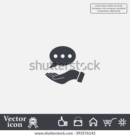Chat Flat Icon with shadow. Vector EPS 10.