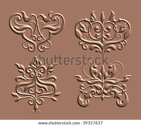 3D embossed ornament background pattern.