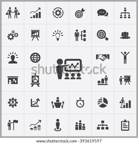 Simple business strategy icons set. Universal business strategy icons to use for web and mobile UI, set of basic business strategy elements  Royalty-Free Stock Photo #393619597