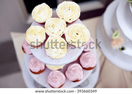delicious beautiful wedding cakes. picture with soft focus and t