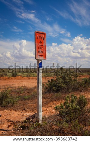 Emergency Fire Plug in  remote area Australian outback