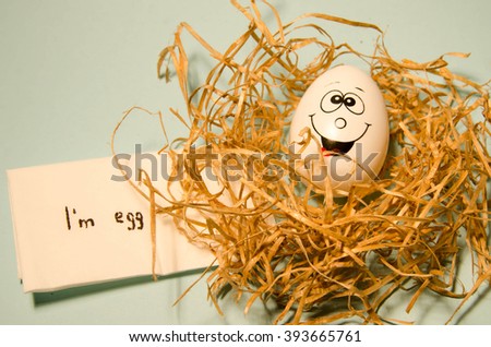 egg with funny face