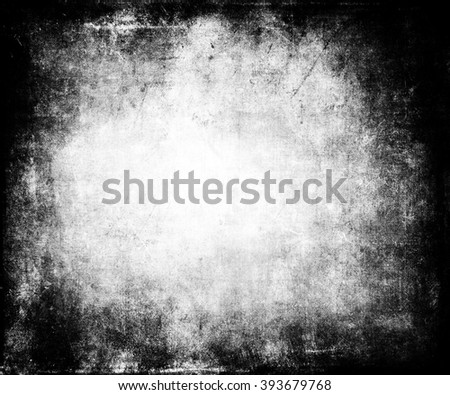Abstract Scratched Black Grunge Texture Background With Black Frame