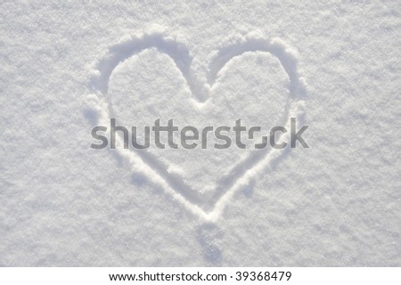  heart in snow Royalty-Free Stock Photo #39368479