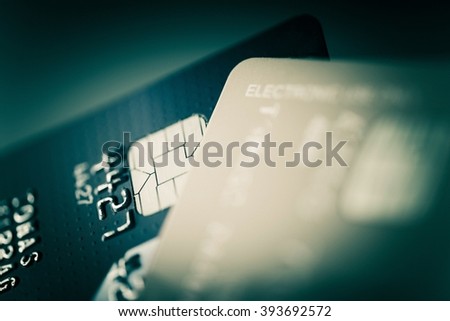 Credit Cards Closeup Photo. Financial and Banking Concept Royalty-Free Stock Photo #393692572