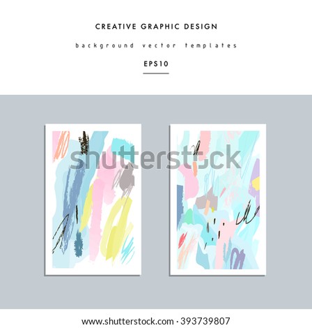 Set of artistic creative universal cards. Hand Drawn textures. Wedding, anniversary, birthday, Valentine's day, party. Design for poster, card, invitation, placard, brochure, flyer.  Vector. Isolated

