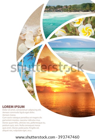 Travel collage. Can be used for cover design, brochures, flyers. With space for text Royalty-Free Stock Photo #393747460