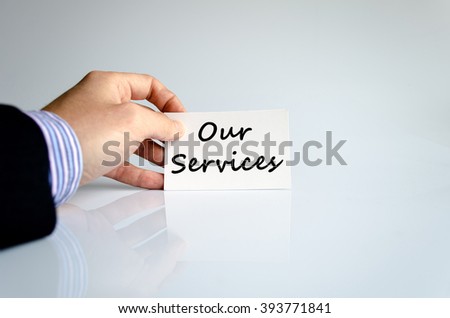 Our services text concept isolated over white background