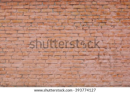 Red brick dirty background. Wide angle view.