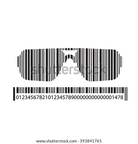 glasses as barcode, vector illustration.