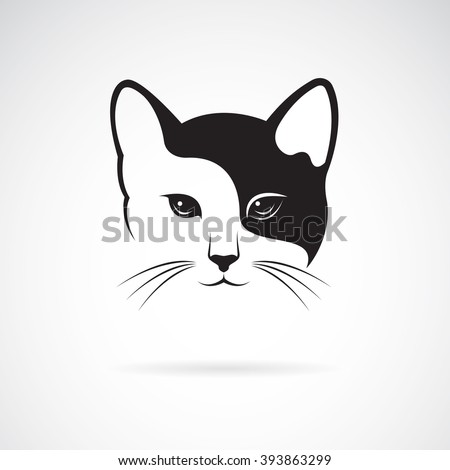 Vector of a cat face design on white background, Pet. Animals. Easy editable layered vector illustration.