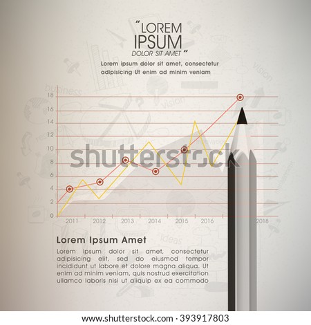 Creative infographic layout with statistical graph showing Business Growth.