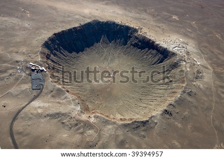 Impact site of a nickel-iron meteorite that fell on earth 49,000 years ago. Royalty-Free Stock Photo #39394957