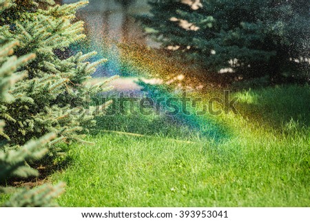 garden sprinklers,rainbow