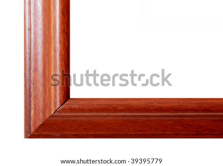 Wooden frame on white background. Space to insert text or design