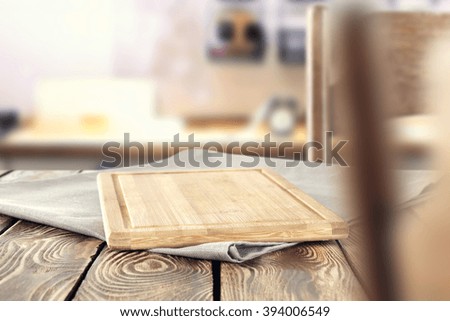 breakfast time and yellow wooden desk and napkin and free space for your food and eat 