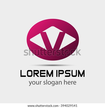 Letter v logo icon design template elements
