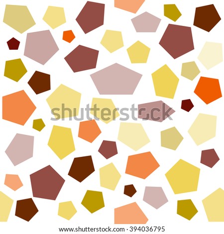 Seamless vector pattern. Simple Abstract design. Little cute geometric shape: pentagon in bright festive children colors. Ethnics color 