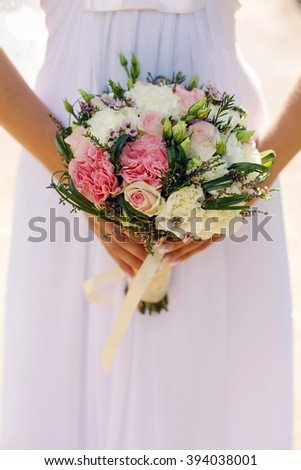wedding bouquet of peonies 