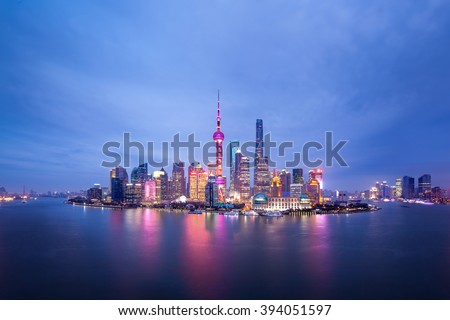 Shanghai pudong lujiazui panorama