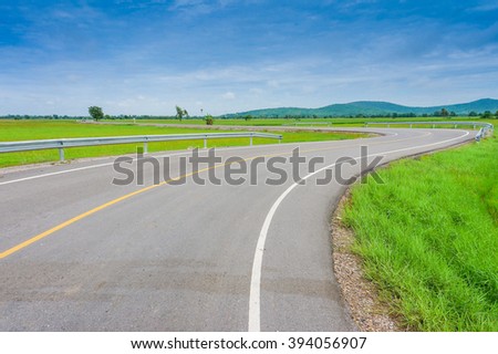 A Curvy Road Of Fresh Green in country town , Similar letters S