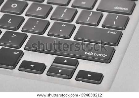 The computer keyboard button written word web traffic .
