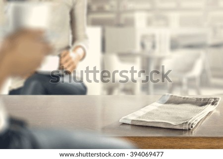 napkin wooden space and desk top and woman place 