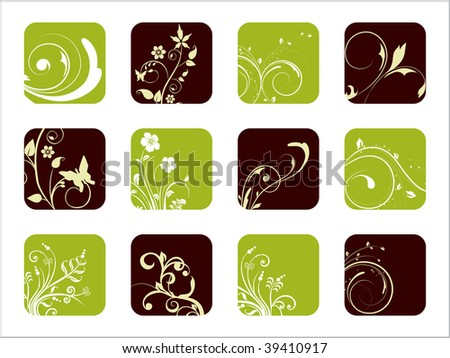 creative floral design icons, vector illustration