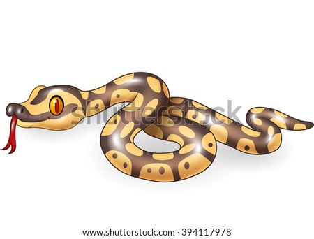 Cartoon snake character isolated on white background