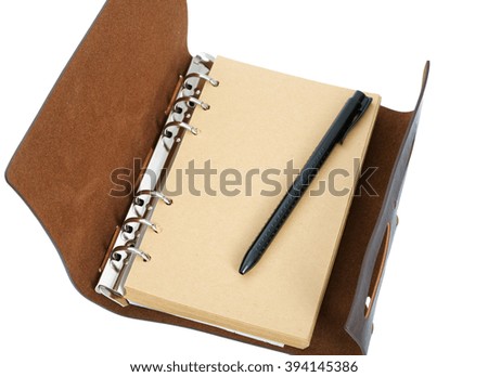 recycled paper notebook with leather cover