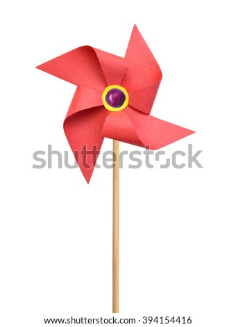 Paper pinwheel isolated on white background