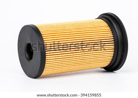 New car oil filter isolated on white background